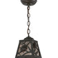 Meyda Lighting Spruce Pine 9" Timeless Bronze Mini Pendant Light With Silver Mica Shade Glass