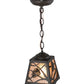 Meyda Lighting Spruce Pine 9" Timeless Bronze Mini Pendant Light With Silver Mica Shade Glass