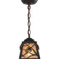 Meyda Lighting Spruce Pine 9" Timeless Bronze Mini Pendant Light With Silver Mica Shade Glass