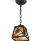 Meyda Lighting Spruce Pine 9" Timeless Bronze Mini Pendant Light With Silver Mica Shade Glass