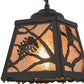Meyda Lighting Spruce Pine 9" Timeless Bronze Mini Pendant Light With Silver Mica Shade Glass