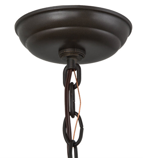 Meyda Lighting Spruce Pine 9" Timeless Bronze Mini Pendant Light With Silver Mica Shade Glass