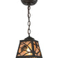 Meyda Lighting Spruce Pine 9" Timeless Bronze Mini Pendant Light With Silver Mica Shade Glass
