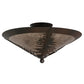 Meyda Lighting Spruce Tree 18" 3-Light Wrought Iron On Rust Flush Mount Light With Silver Mica Shade Glass