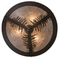 Meyda Lighting Spruce Tree 18" 3-Light Wrought Iron On Rust Flush Mount Light With Silver Mica Shade Glass