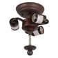Meyda Lighting Spruce Tree 18" 3-Light Wrought Iron On Rust Flush Mount Light With Silver Mica Shade Glass