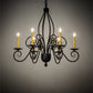 Meyda Lighting Squire 28" 6-Light Blackwash Chandelier With Ivory Faux Candlelight