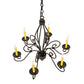 Meyda Lighting Squire 28" 6-Light Blackwash Chandelier With Ivory Faux Candlelight