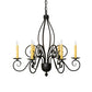 Meyda Lighting Squire 28" 6-Light Blackwash Chandelier With Ivory Faux Candlelight