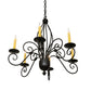 Meyda Lighting Squire 28" 6-Light Blackwash Chandelier With Ivory Faux Candlelight