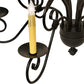 Meyda Lighting Squire 28" 6-Light Blackwash Chandelier With Ivory Faux Candlelight