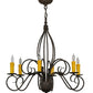 Meyda Lighting Squire 28" 6-Light Coffee Bean Chandelier With Ivory Faux Candlelight
