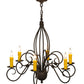 Meyda Lighting Squire 28" 6-Light Coffee Bean Chandelier With Ivory Faux Candlelight