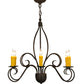 Meyda Lighting Squire 28" 6-Light Coffee Bean Chandelier With Ivory Faux Candlelight