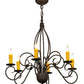 Meyda Lighting Squire 28" 6-Light Coffee Bean Chandelier With Ivory Faux Candlelight