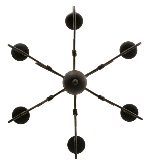 Meyda Lighting Squire 28" 6-Light Coffee Bean Chandelier With Ivory Faux Candlelight