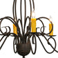 Meyda Lighting Squire 28" 6-Light Coffee Bean Chandelier With Ivory Faux Candlelight