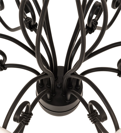 Meyda Lighting Squire 32" 6-Light Blackwash Chandelier With White Shade