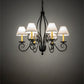 Meyda Lighting Squire 32" 6-Light Blackwash Chandelier With White Shade