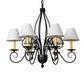Meyda Lighting Squire 32" 6-Light Blackwash Chandelier With White Shade