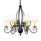 Meyda Lighting Squire 32" 6-Light Blackwash Chandelier With White Shade