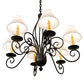 Meyda Lighting Squire 32" 6-Light Blackwash Chandelier With White Shade