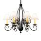 Meyda Lighting Squire 32" 6-Light Blackwash Chandelier With White Shade