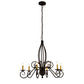 Meyda Lighting Squire 36" 6-Light Cajun Spice Chandelier With Amber Faux Candlelight