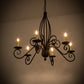 Meyda Lighting Squire 36" 6-Light Cajun Spice Chandelier With Amber Faux Candlelight