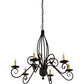 Meyda Lighting Squire 36" 6-Light Cajun Spice Chandelier With Amber Faux Candlelight