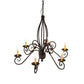Meyda Lighting Squire 36" 6-Light Cajun Spice Chandelier With Amber Faux Candlelight