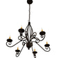 Meyda Lighting Squire 36" 6-Light Cajun Spice Chandelier With Amber Faux Candlelight