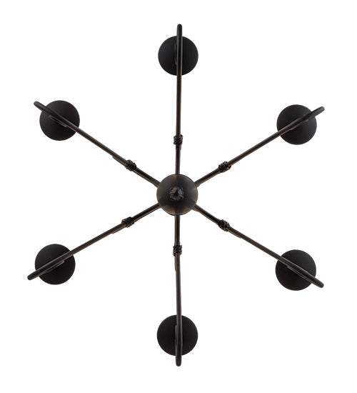 Meyda Lighting Squire 36" 6-Light Cajun Spice Chandelier With Amber Faux Candlelight