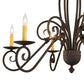 Meyda Lighting Squire 36" 6-Light Cajun Spice Chandelier With Amber Faux Candlelight