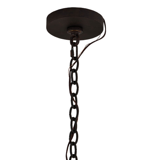 Meyda Lighting Squire 36" 6-Light Cajun Spice Chandelier With Amber Faux Candlelight