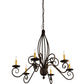 Meyda Lighting Squire 36" 6-Light Cajun Spice Chandelier With Amber Faux Candlelight