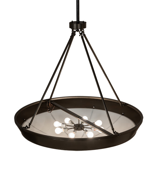 Meyda Lighting St. James 48" 8-Light Bronze Pendant Light With White Statuario Idalight Shade