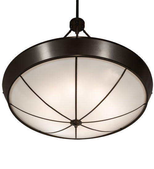 Meyda Lighting St. James 48" 8-Light Bronze Pendant Light With White Statuario Idalight Shade