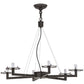 Meyda Lighting St. Lawrence 31" 6-Light LED Oil Rubbed Bronze Chandelier With Sandstorm Linen Shade