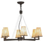 Meyda Lighting St. Lawrence 31" 6-Light LED Oil Rubbed Bronze Chandelier With Sandstorm Linen Shade