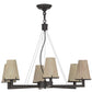 Meyda Lighting St. Lawrence 31" 6-Light LED Oil Rubbed Bronze Chandelier With Sandstorm Linen Shade