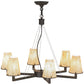 Meyda Lighting St. Lawrence 31" 6-Light LED Oil Rubbed Bronze Chandelier With Sandstorm Linen Shade