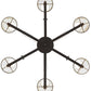 Meyda Lighting St. Lawrence 31" 6-Light LED Oil Rubbed Bronze Chandelier With Sandstorm Linen Shade