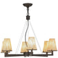 Meyda Lighting St. Lawrence 31" 6-Light LED Oil Rubbed Bronze Chandelier With Sandstorm Linen Shade