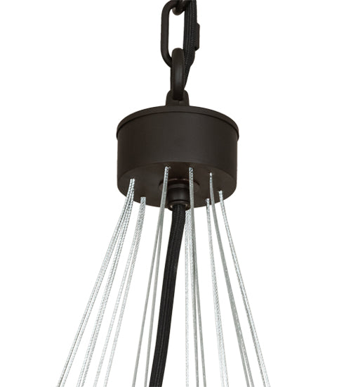 Meyda Lighting St. Lawrence 36" 9-Light 2-Tier Oil Rubbed Bronze Chandelier With Beige Sandstorm Linen Shade