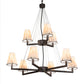 Meyda Lighting St. Lawrence 36" 9-Light 2-Tier Oil Rubbed Bronze Chandelier With Beige Sandstorm Linen Shade