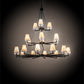Meyda Lighting St. Lawrence 54" 21-Light 3-Tier Oil Rubbed Bronze Chandelier With Beige Sandstorm Linen Shade