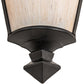 Meyda Lighting St. Lawrence 8" Blackwash Wall Sconce With Beige Sandstorm Linen Shade