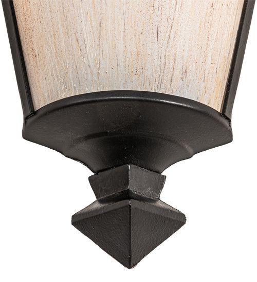 Meyda Lighting St. Lawrence 8" Blackwash Wall Sconce With Beige Sandstorm Linen Shade