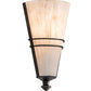 Meyda Lighting St. Lawrence 8" Blackwash Wall Sconce With Beige Sandstorm Linen Shade